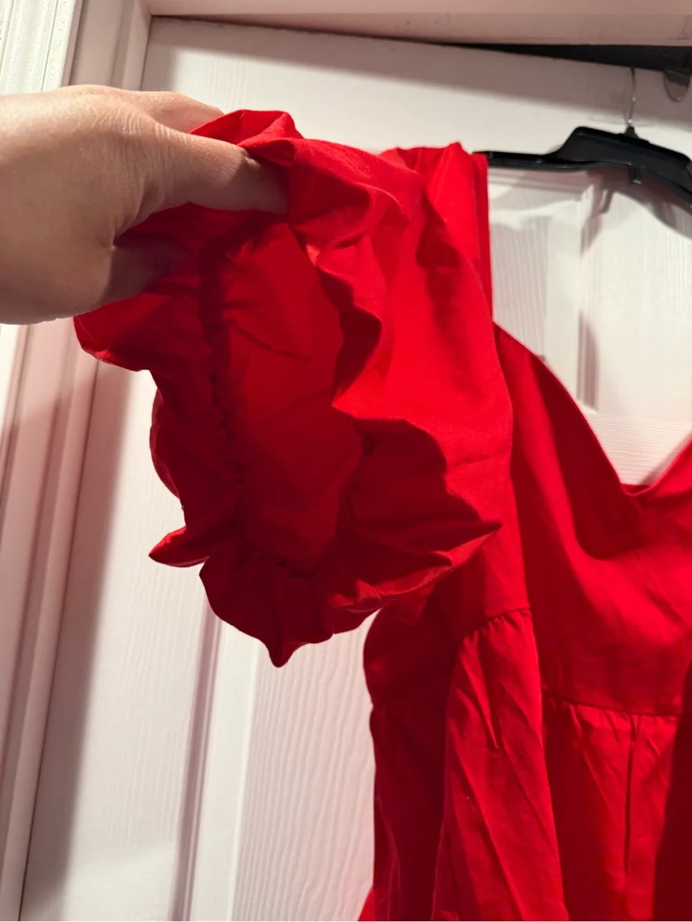 Old Navy Bright Red Puff Sleeve Peplum Top. Size 3x NWOT